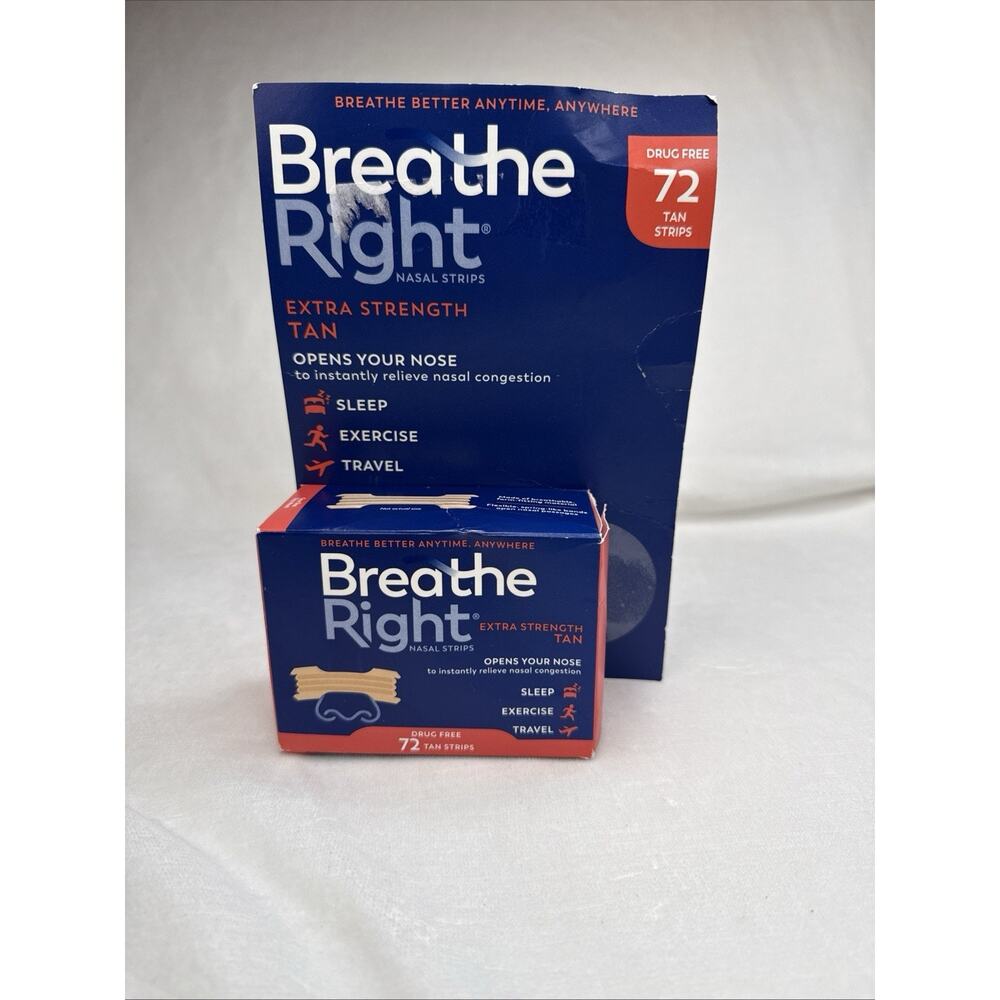 Breathe Right Nasal Strips -60 Tan Strips Open Box Partial